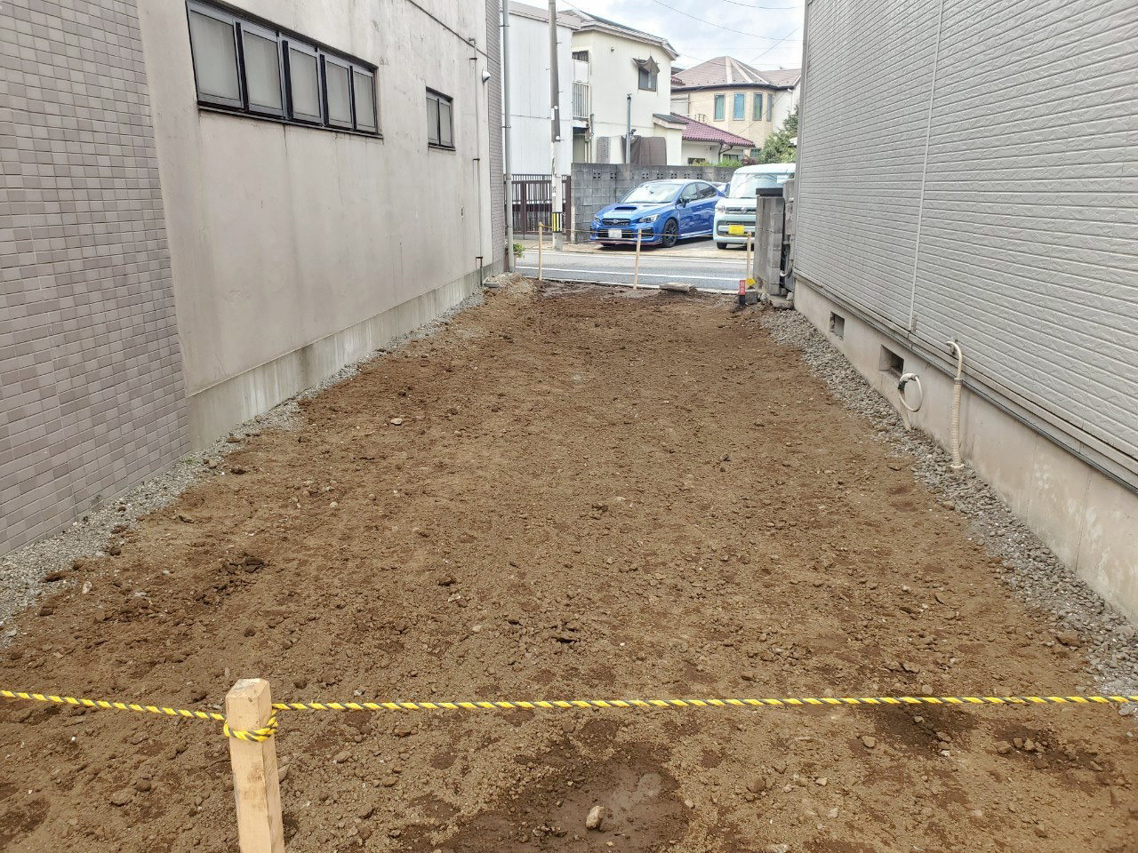 国立市西の住宅解体工事完了後の更地の様子